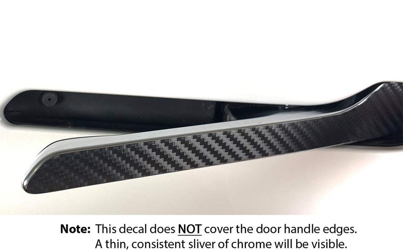 Custom Cut Graphics Door Handle Wrap for Tesla Model 3/Y (Carbon Fiber Black) - Image 2